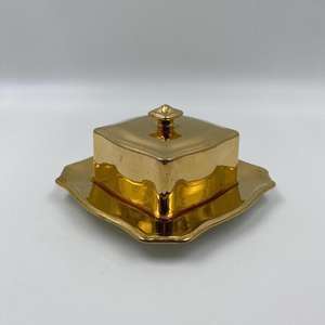 Vente en gros de beurrier vintage plaqué argent avec couvercle, élégant récipient à beurre en métal pour la cuisine et la salle à manger, prix d'usine - Product Image 3