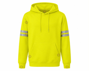 Sudadera con Capucha Protectora para Motociclistas, de Alta Visibilidad, Resistente al Viento, con Forro Polar de Algodón Resistente a la Abrasión, Reflectante, para Motociclistas Urbanos - Product Image 1