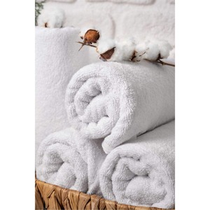 Serviette de bain blanche de luxe 550 GSM, 100% coton pur, douce et moelleuse, très absorbante, pour hôtels, centres de villégiature et maisons. - Product Image 3