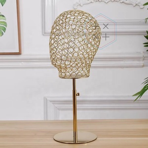 Nouveaux Mannequins à Tête en Fer avec Base en Bois, Têtes de Mannequin en Fil Métallique sur Pied - Product Image 5