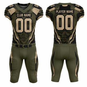 Ensemble de maillots de football américain personnalisés pour hommes, équipe du Minnesota, camouflage, col en V, manches courtes, évacuation de l'humidité, 100% polyester - Product Image 1
