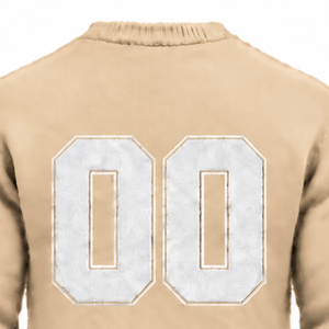 Pull tricoté personnalisé beige pour homme, col rond, manches longues, chaud, décontracté, hiver, ourlet côtelé avec lettre en relief sur la poitrine - Product Image 4