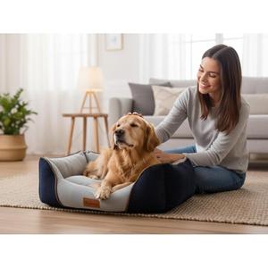 Cuccia per Cani Yommy in Velluto a Coste con Interno in Peluche, Bordi Rialzati, Antiscivolo, Lavabile, Disponibile in 7 Colori e 3 Misure per il Tuo Amico Peloso - Product Image 2