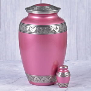 Urna funeraria de latón para adultos con patrón de hojas azules y plateadas, superficie mate, para cenizas humanas, urna conmemorativa. - Product Image 6