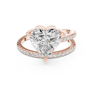 Bague de fiançailles pour femme en or massif 14 carats, diamant de laboratoire taille cœur, certifié IGI, style romantique chrétien - Product Image 6