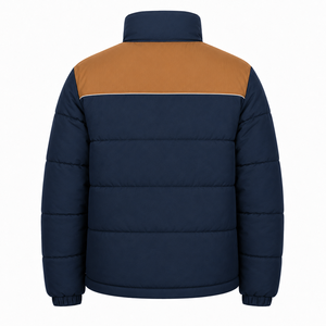 Chaqueta Acolchada de Invierno para Hombre, Diseño de Bloques de Color, Estilo Urbano, Colores y Posiciones del Logotipo Personalizables - Product Image 3
