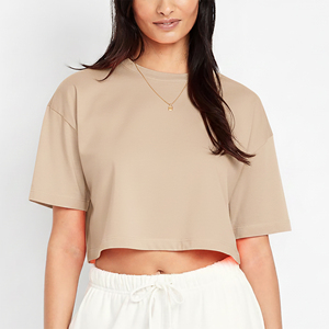 New Collection Fashionable Most Popular Quality Solid Color T-Shirts For Women Short Sleeve Crop <b>Top</b> Fit Gym Wear T-Shirt - Product Image 4