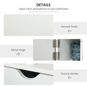 "Modern Freestanding White Bathroom <b>Storage</b> Cabinet with Space-saving & Waterproof <b>Open</b> Shelves" - Product Image 5