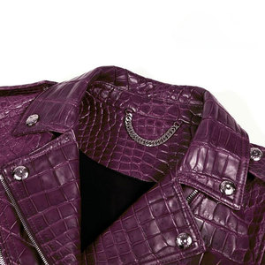 Men Genuine Style Crocodile Leather Jacket Luxury Fashion Durable Soft Warm Casual Wear Coat - Product Image 5