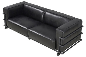 Juego de Sofás Convertibles de Cuero Genuino de Estilo Vintage Minimalista Italiano, Relleno de Espuma, Diseño Industrial Moderno con Ruedas - Product Image 4