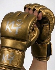 Gants de boxe demi-doigts en cuir PU pour entraînement et sparring MMA Muay Thai Kickboxing KLTW INT'L KL-MMA-001 - Product Image 3