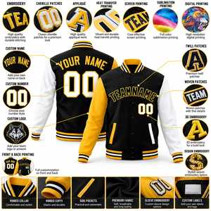 Veste universitaire d'hiver pour homme de haute qualité en gros, avec broderie chenille, manches en laine, sur mesure, style baseball, grandes tailles, imperméable - Product Image 3