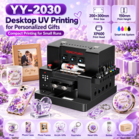 Mesin Cetak UV 2030 A4 Desktop Flatbed untuk Papan Akrilik, Kerajinan Kayu, Produk Kaca dan Logam