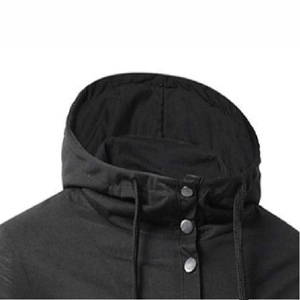 Camiseta de Manga Larga con Capucha para Hombre, Color Sólido, Cierre de Botones, Corte Ajustado, Informal, Tejido de Punto, Algodón, Otoño 2026 - Product Image 3