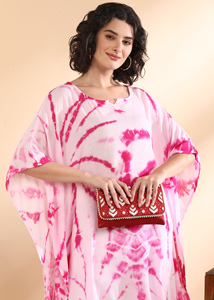High Quality Designer Rayon Tie-Dye <b>Kaftan</b> <b>Summer</b> Daily Wear Regular Fit Sweetheart neck at Best Price by Supplier - Product Image 5