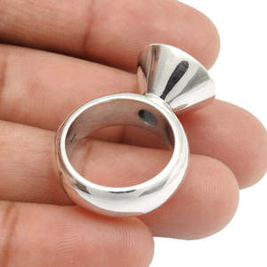 Anillo de Plata de Ley 925 con Piedra de Calcedonia de Corte Redondo, Estilo Boho Clásico, Joyería para Mujer al Precio Más Bajo, Precio al por Mayor - Product Image 3