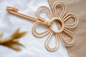 Crochet mural en bambou de style naturel, support décoratif pour balcon, terrasse, outils de jardinage et accessoires utilitaires d'extérieur - Product Image 6