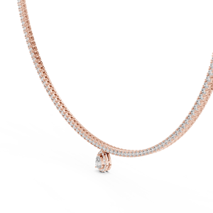 สร้อยคอเพชรทรงหยดน้ำทรงลูกแพร์หรูหรา ทองคำ 18K สีเหลือง ประดับเพชรแท้ สร้อยคอแบบพู่ห้อย หรูหราสำหรับเจ้าสาว ขายส่ง - Product Image 5