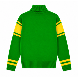 Logo brodé personnalisé Chi Eta Phi sur le devant, col roulé, rayures vertes et jaunes, pour vêtements grecs féminins. - Product Image 3