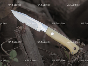 UA Supplies Hand Forged 12C27 Stainless Steel Drop Point Fixed Blade Hunting Bushcraft <b>Knife</b> Camel <b>Bone</b> <b>Handle</b> 8.5in Overall - Product Image 6