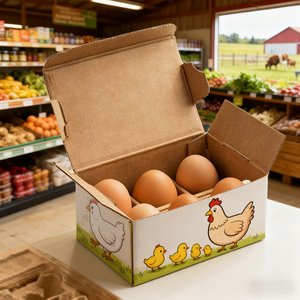 Boxit.pk Industrial Corrugated Cardboard Mailer Box for <b>Egg</b> <b>Storage</b> with Custom Logo Offset Printing - Product Image 3