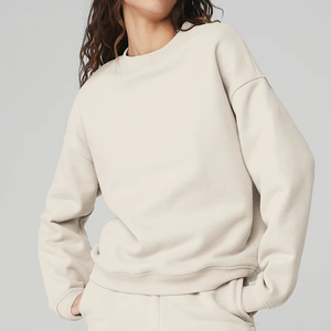 Sudadera Personalizada con Cuello Redondo para Mujer, Talla Grande, Otoño Invierno, Felpa Suave Premium, Transpirable, Lavado Ácido, Estilo Urbano, Elegante - Product Image 1