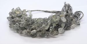 ลูกปัดรูไทล์สีดำธรรมชาติทรงเหลี่ยมไม่สม่ำเสมอขนาด 9-11 มม. ลูกปัดรูไทล์สีดำขัดเงาขนาด 10 นิ้ว พลอยรูไทล์สีดำทรงก้อน - Product Image 5