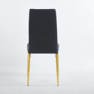 Ensemble de 4 chaises de salle à manger avec pieds dorés et assise noire - Product Image 5