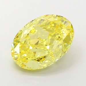 Diamant de laboratoire ovale 6,01 carats, jaune vif fantaisie, excellente taille, clarté VS2, pierre précieuse brillante, bijoux fins - Product Image 1
