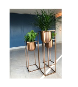 Stylish Floor Standing Metal Planter With Stand Elegant Flower Holder For Modern Interior Exterior Decorative Spaces - Product Image 6