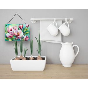 Nouvelle-Orléans Magnolias aquarelle mur Art impression aluminium métal porte suspendue pour cuisine Bar décor à la maison Multicolor-8HX12W - Product Image 3