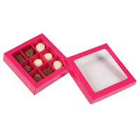 Boîte de chocolat, avec fenêtre en carton, boîtes cadeaux pour chocolats faits maison, avec couvercles transparents pour l'emballage du chocolat