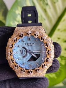 Reloj de Lujo de Oro Rosa con Incrustaciones de Moissanita y Diamantes, Estilo Hip Hop, con Diseño de Calavera - Product Image 4