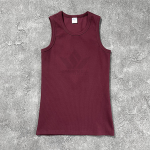 Men's <b>Black</b> Solid Color Tank <b>Top</b> O-Neck Sleeveless Knitted Cotton Casual <b>Vest</b> Regular Fit Breathable - Product Image 2