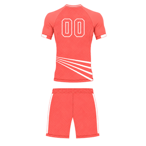 Ensemble short et maillot de football rose corail, uniforme d'équipe sportive, tenue d'entraînement, vêtements de sport à manches courtes, vêtements de performance - Product Image 2