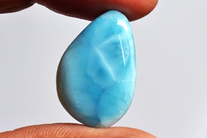 Nouvelles pierres précieuses naturelles de qualité supérieure, 100% Larimar, forme poire, cabochon, pierres brutes, polies, pour la fabrication de bijoux. - Product Image 3
