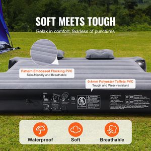 "5.5-5.8ft Full Size Short Truck Bed <b>Inflatable</b> Air Mattress W/12V Pump & 2 Pillows for Camping" - Product Image 2
