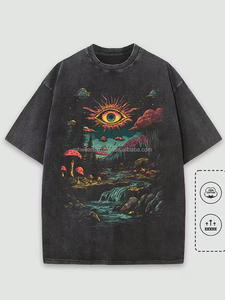 Camiseta de Mezclilla con Cuello Redondo Personalizada con Logotipo Impreso, Tela de Alta Calidad, Lavado Ácido, Servicio OEM, Fabricante de Camisetas - Product Image 6