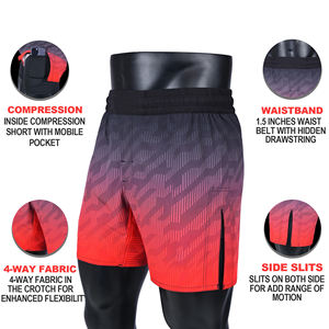 Pantalones Cortos de Boxeo, Muay Thai y MMA para Hombre, de Poliéster/Algodón, Secado Rápido, Invierno, Colores y Tallas Personalizadas, Logotipo Personalizado - Product Image 6