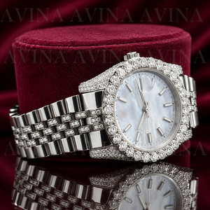 Reloj Mecánico Iced Moissanite de Lujo, Correa de Acero Inoxidable de 20 mm, Esfera de Cristal, Pantalla Analógica, Uso Diario, Edición Limitada - Product Image 6