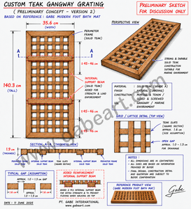 Rejilla de Madera de Teca Moderna para Pasarelas - Product Image 1