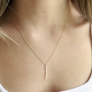 สร้อยคอประดับมุกเม็ดเล็ก สร้อยคอจี้มุกสวยงาม ประดับมุกประจำเดือนมิถุนายน ทอง เงิน โรสโกลด์ ของขวัญสุดหรูสำหรับผู้หญิง - Product Image 1