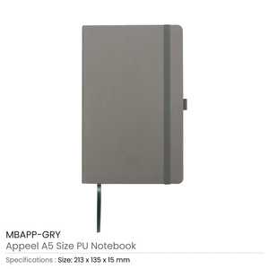 Appeel <b>A5</b> PU <b>Notebooks</b> with Elastic Band Pen Loop Bookmark - Product Image 5