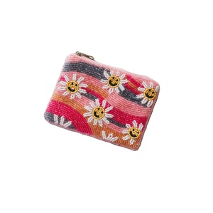 Monedero de lujo con bordado de cuentas, regalo personalizado para damas, monedero colorido con cuentas de colores y patrón de bordado a mano. - Product Image 1