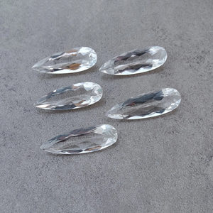 Quartz naturel à facettes en forme de poire, pierres précieuses calibrées en vrac, vente en gros, toutes tailles disponibles - Product Image 2