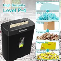 Trituradora de Papel Eléctrica Woolsche, Corte Cruzado, 10 Hojas, Cesta de 3.43 Galones (13L), Nivel de Seguridad P-4, para CD y Tarjetas de Crédito, Color Negro