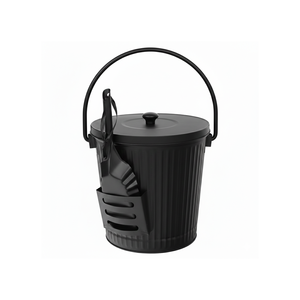 Cubo de ceniza de hierro Headway con pala para chimeneas y estufas, 5 galones - Product Image 1