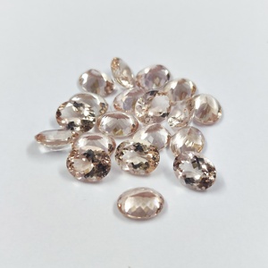 Pierre précieuse naturelle Morganite de qualité AAA, taille ovale facettée 9x11mm, personnalisable, pour la fabrication de bijoux fins, au prix de gros. - Product Image 1