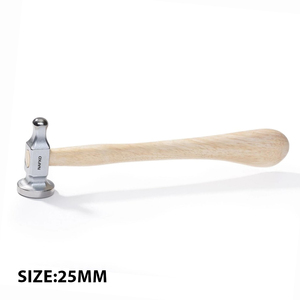 Two-Sided Chasing Hammer 25mm Flat Face Wooden Handle Stainless Steel Head Lightweight Reusable Jewelry <b>Tools</b> & Equipment - Product Image 1