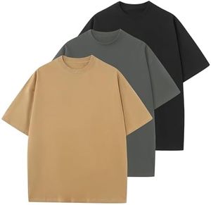 T-shirts vierges 100 % coton épais, blancs unis, personnalisables, pour hommes, coupe oversize, col rond, prix de gros - Product Image 4